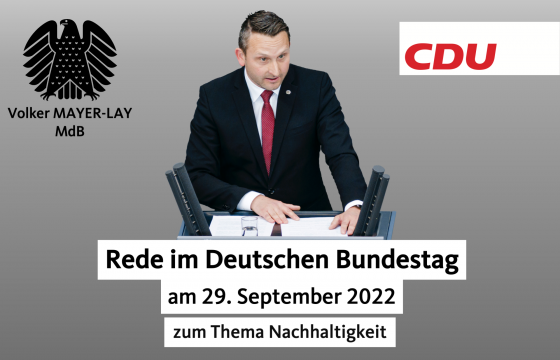 Rede im Deutschen Bundestag am 29.09.2022 zum Thema Nachhaltigkeit